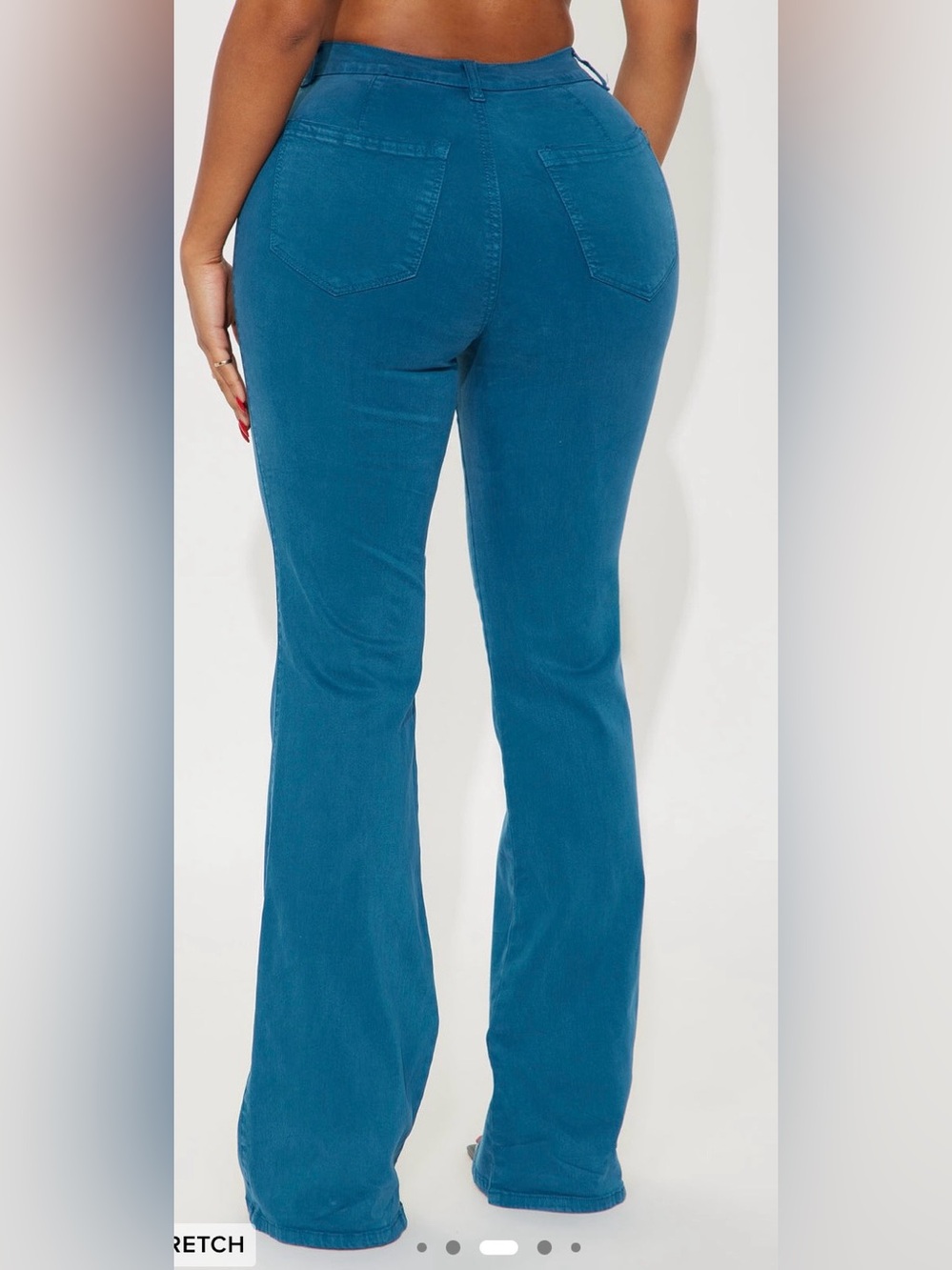 Fashion Nova Teal High-Rise Flare Jeans